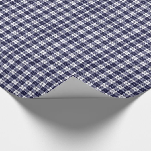 Navy Blue Gingham Pset Cadeaupapier (Hoek)