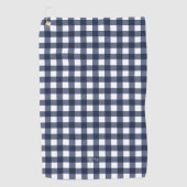 Navy Blue Gingham Pset Golfhanddoek (Voorkant)