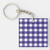 Navy blue gingham sleutelhanger (Voorkant)