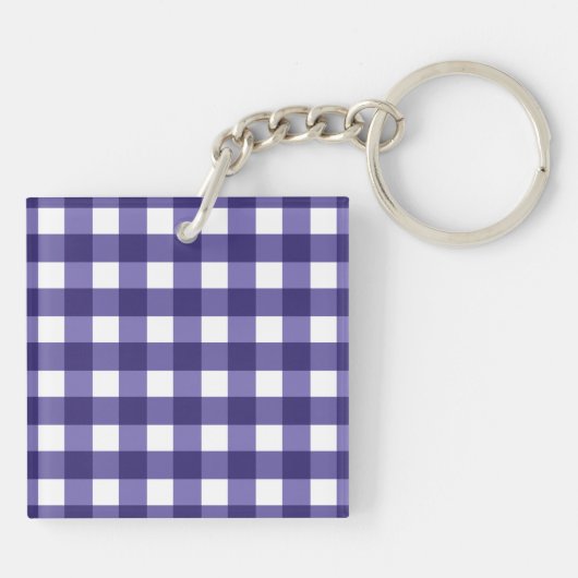 Navy blue gingham sleutelhanger (Achterkant)