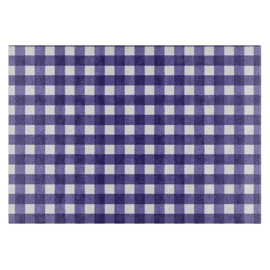 Navy blue gingham snijplank (Voorkant)