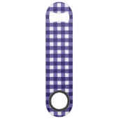 Navy blue gingham speed flessenopener (Achterkant)