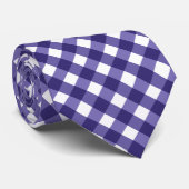 Navy blue gingham stropdas (Opgerold)