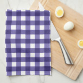 Navy blue gingham theedoek (Quarter Fold)