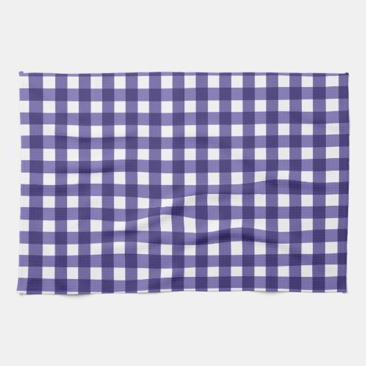 Navy blue gingham theedoek (Horizontaal)