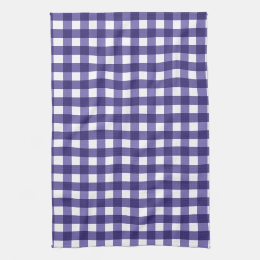Navy blue gingham theedoek (Verticaal)