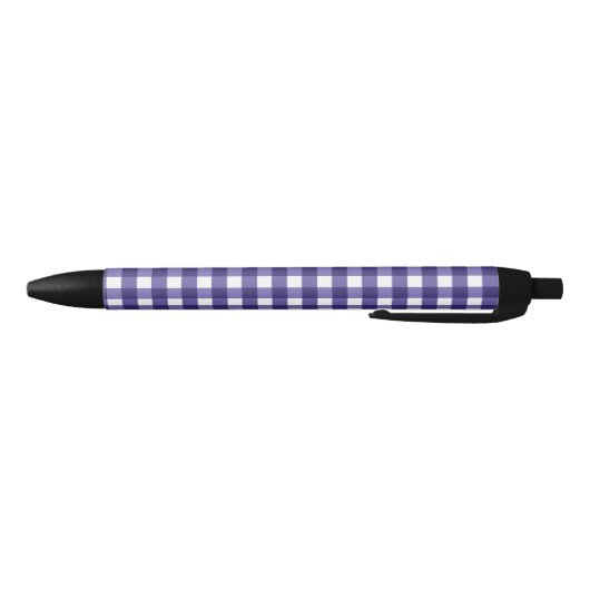 Navy blue gingham zwarte inkt pen (Bodem)
