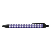 Navy blue gingham zwarte inkt pen (Bovenkant)