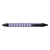 Navy blue gingham zwarte inkt pen (Achterkant)