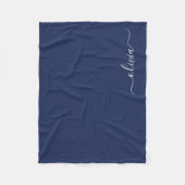 Navy Blue Girly Monogram Name Modern Fleece Deken (Voorkant)