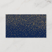 Navy Blue & Glam Gold Confetti bruiloft escort Kaa Plaatskaartje (Achterkant)