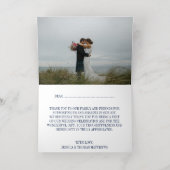 Navy Blue & Glam Silver Confetti bruiloft dank u Folie Wenskaart (Binnenlaag)