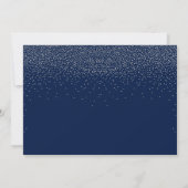 Navy Blue & Glam Silver Confetti trouwfoto Save The Date (Achterkant)