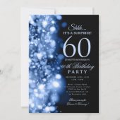 Navy Blue Glam Verrassingsfeest 60e Verjaardag Kaart (Voorkant)