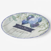 Navy Blue Glitter Balloons Eucalyptus Baby shower Papieren Bordje (Gekanteld)