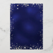 Navy Blue Glitter bruiloft Folie Uitnodiging (Achterkant)