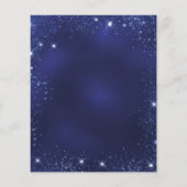 Navy blue glitter budget bruiloft uitnodiging flyer (Achterkant)