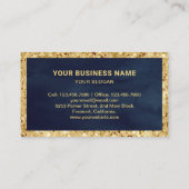 Navy Blue Glitter Burgundy Stripe Cake Bakery Visitekaartje (Achterkant)