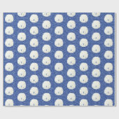 Navy Blue Glitter Christmas Beach Zanddollar Cadeaupapier (Vlak)
