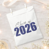 Navy Blue Glitter Class of 2026 Bedankzakje (Geknipt)