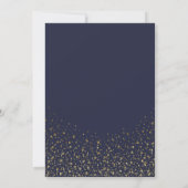 Navy Blue Glitter Confetti Wedding Kaart (Achterkant)