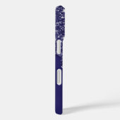 Navy Blue Glitter Drip Custom Monogram Case-Mate iPhone Case (Achterkant / Rechts)