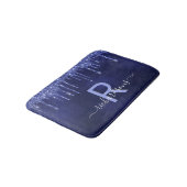 Navy blue glitter druppelt monogram naam badmat (Gekanteld)