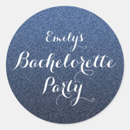 Navy Blue Glitter Faux Ombre Bachelorette Sticker
