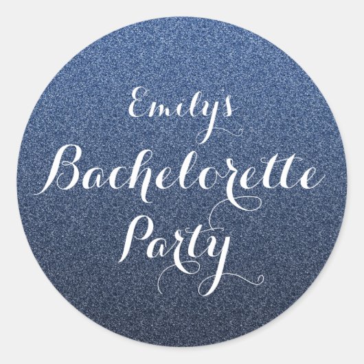 Navy Blue Glitter Faux Ombre Bachelorette Sticker (Voorkant)