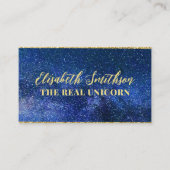Navy Blue Glitter Feminine Celestial , gepersonali Visitekaartje (Voorkant)