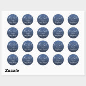 Navy Blue Glitter Girl Baby shower Favor Sticker (Vel)