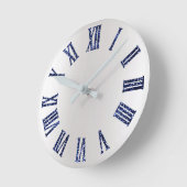 Navy Blue Glitter Gray Silver Ombre Minimal Black Ronde Klok (Hoek)