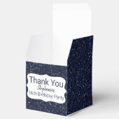 Navy Blue Glitter Happy Birthday Bedankdoosjes (Geopend)