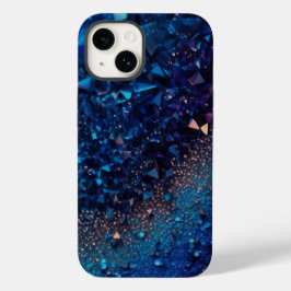 Navy Blue Glitter iPhone Mate Stoer Hoesje