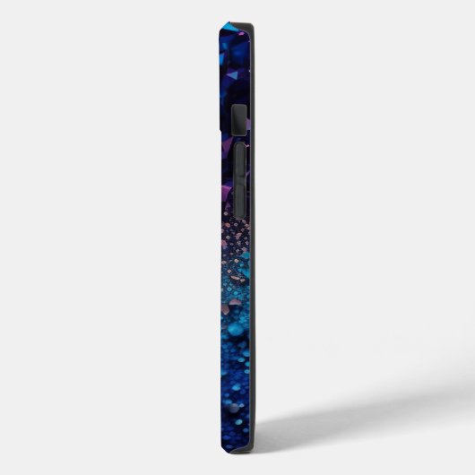 Navy Blue Glitter iPhone Mate Stoer Hoesje (Achterkant / Links)