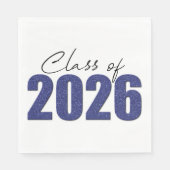 Navy Blue Glitter Klas van 2026 Servet (Voorkant)