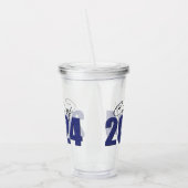 Navy Blue Glitter Klasse van 2024 Acryl Drinkbeker (Links)