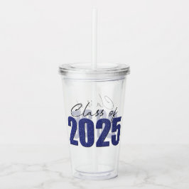 Navy Blue Glitter Klasse van 2025 Acryl Drinkbeker