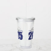 Navy Blue Glitter Klasse van 2025 Acryl Drinkbeker (Rechts)