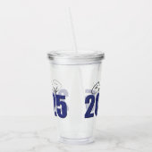 Navy Blue Glitter Klasse van 2025 Acryl Drinkbeker (Links)
