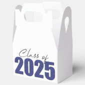 Navy Blue Glitter Klasse van 2025 Bedankdoosjes (Open)