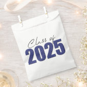 Navy Blue Glitter Klasse van 2025 Bedankzakje (Geknipt)