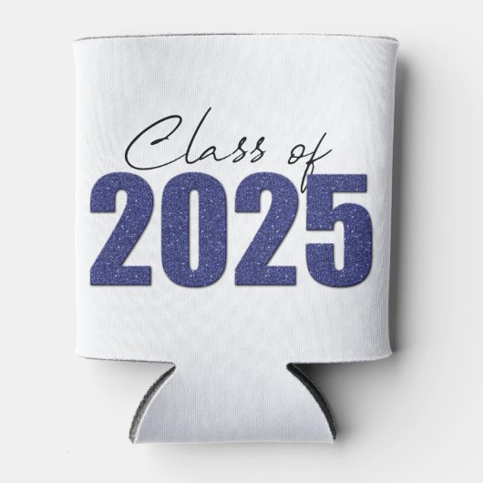 Navy Blue Glitter Klasse van 2025 Blikjeskoeler (Voorkant)