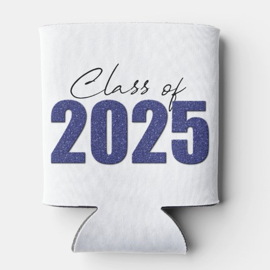 Navy Blue Glitter Klasse van 2025 Blikjeskoeler (Achterkant)