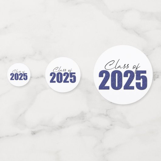 Navy Blue Glitter Klasse van 2025 Confetti (Voorkanten)