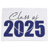 Navy Blue Glitter Klasse van 2025 Groot Cadeauzakje (Voorkant)