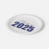 Navy Blue Glitter Klasse van 2025 Papieren Bordje (Gekanteld)