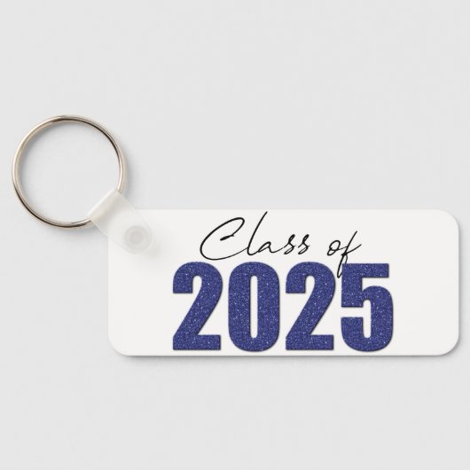 Navy Blue Glitter Klasse van 2025 Sleutelhanger (Achterkant)