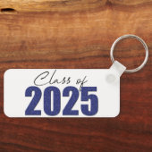 Navy Blue Glitter Klasse van 2025 Sleutelhanger (Voorkant)