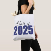 Navy Blue Glitter Klasse van 2025 Tote Bag (Dichtbij)